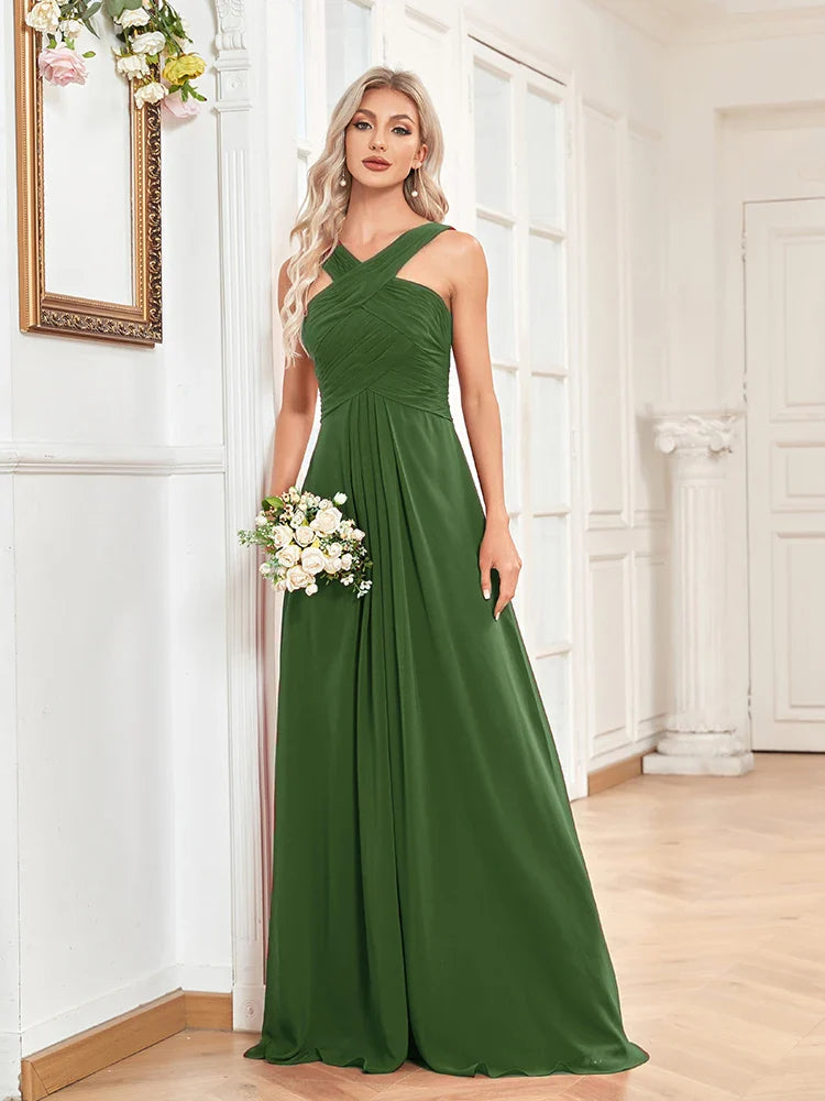 Elegant Dresses- Chiffon A-Line Dress for Gala & Wedding Seasons- - Chuzko Women Clothing