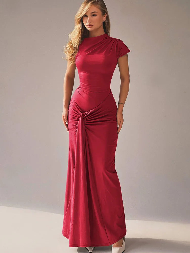 Elegant Dresses- Elegant Asymmetrical Evening Dress for Weddings- M S L- IndioGear.com