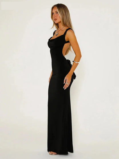 Elegant Dresses- Elegant Mermaid Backless Gown - Evening Dress- Black- IndioGear.com