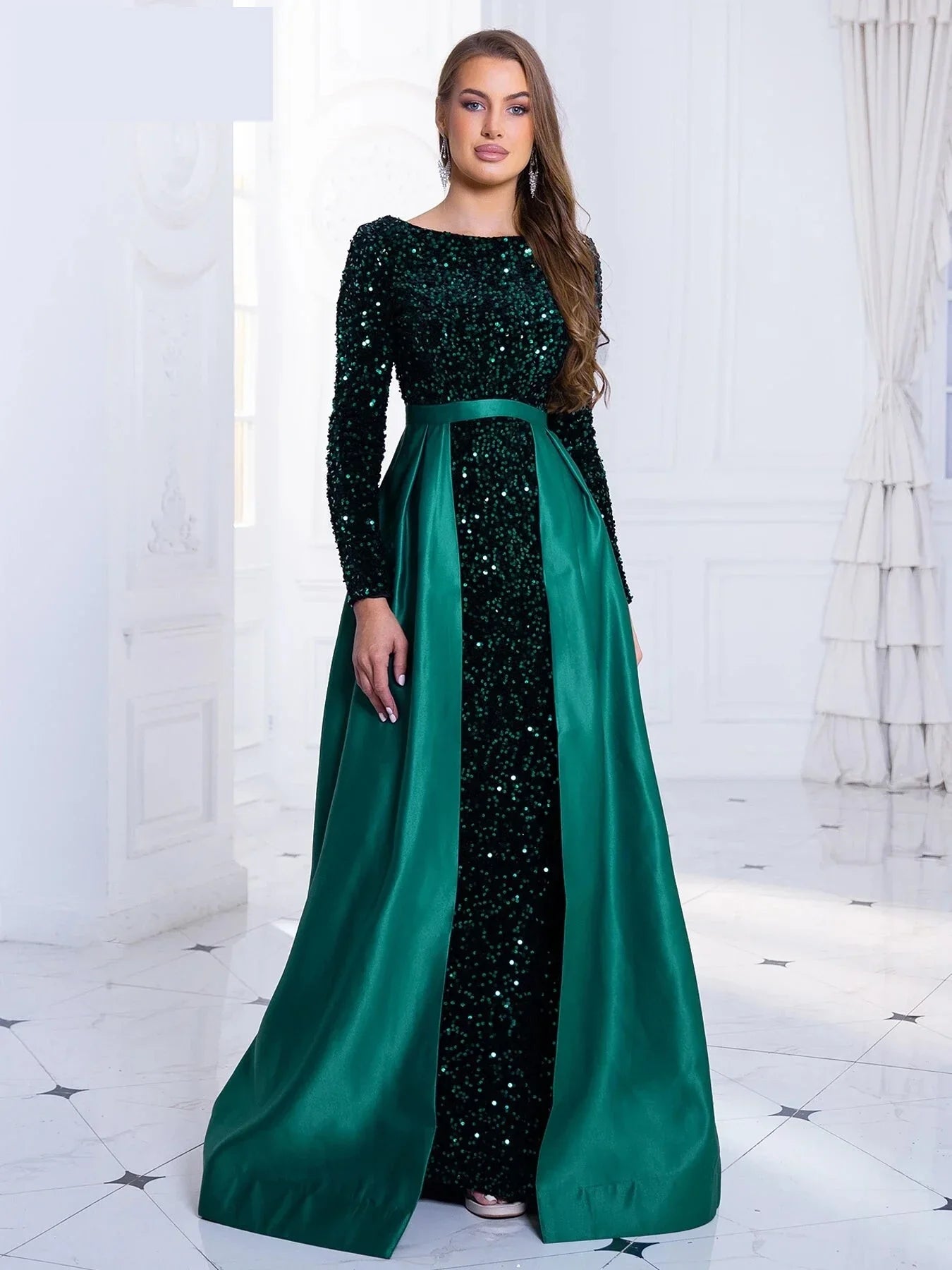 Elegant Dresses- Elegant Mermaid Gown Formal Dress with Detachable Train- - IndioGear.com