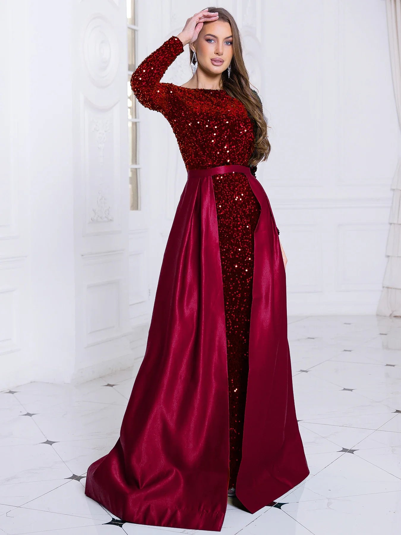 Elegant Dresses- Elegant Mermaid Gown Formal Dress with Detachable Train- - IndioGear.com