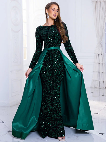 Elegant Dresses- Elegant Mermaid Gown Formal Dress with Detachable Train- - IndioGear.com