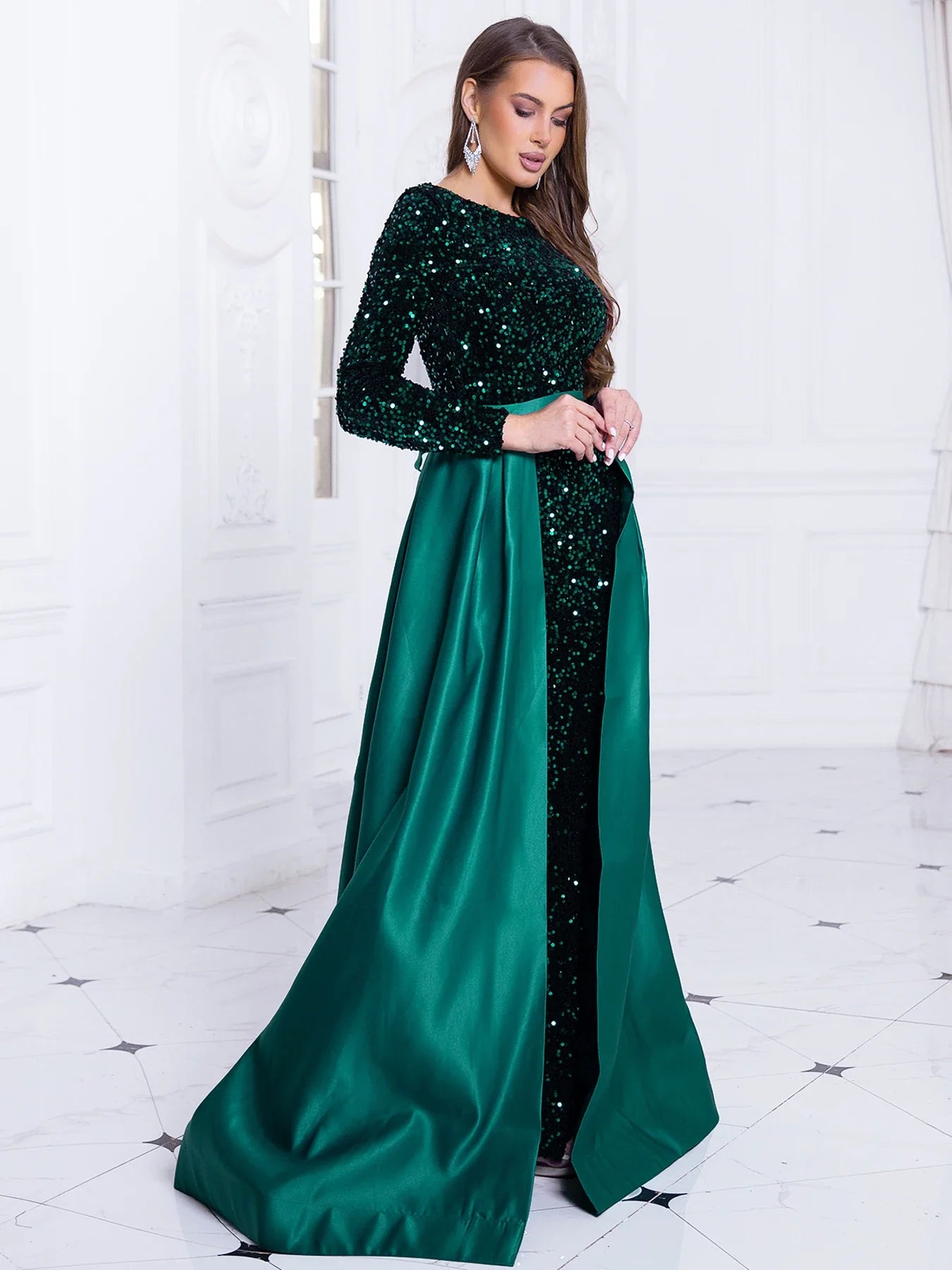 Elegant Dresses- Elegant Mermaid Gown Formal Dress with Detachable Train- - IndioGear.com