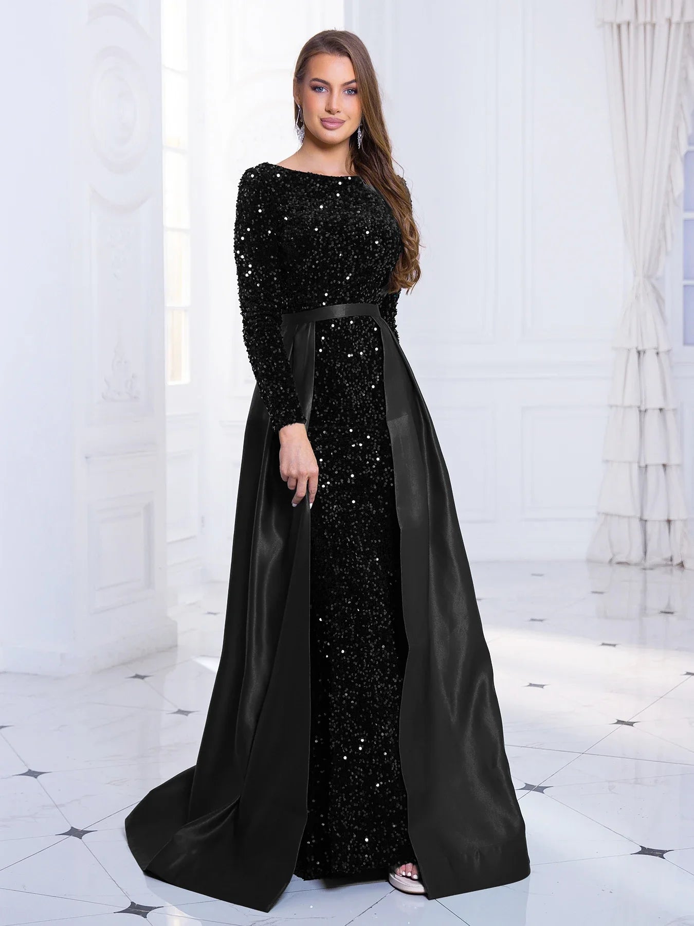 Elegant Dresses- Elegant Mermaid Gown Formal Dress with Detachable Train- - IndioGear.com