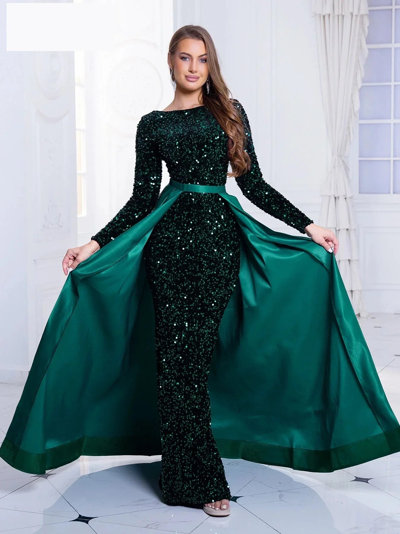 Elegant Dresses- Elegant Mermaid Gown Formal Dress with Detachable Train- - IndioGear.com