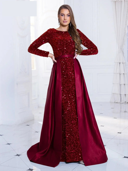 Elegant Dresses- Elegant Mermaid Gown Formal Dress with Detachable Train- - IndioGear.com