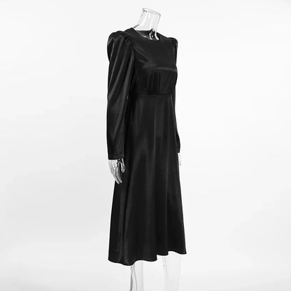 Elegant Dresses- Elegant Puff Sleeve Cocktail Dress Tailored LBD- - IndioGear Women Clothing