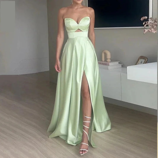 Elegant Dresses- Elegant Regal Evening Gown Dress- Green- IndioGear.com