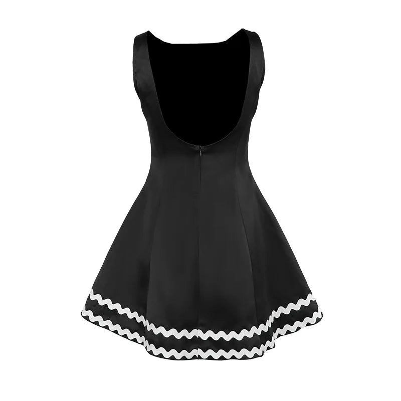 Elegant Dresses- Elegant Retro Flared Mini Dress for Cocktail Evenings- - IndioGear.com