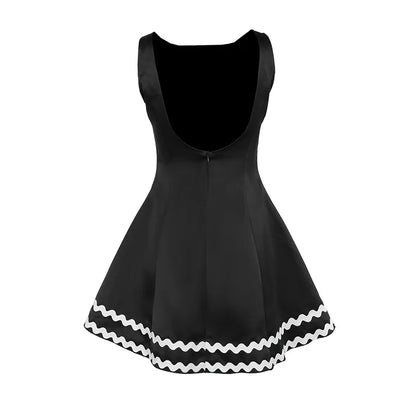 Elegant Dresses- Elegant Retro Flared Mini Dress for Cocktail Evenings- - IndioGear.com