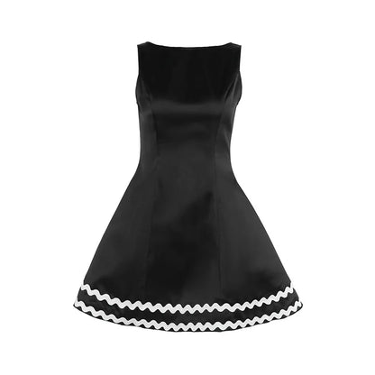 Elegant Dresses- Elegant Retro Flared Mini Dress for Cocktail Evenings- - IndioGear.com