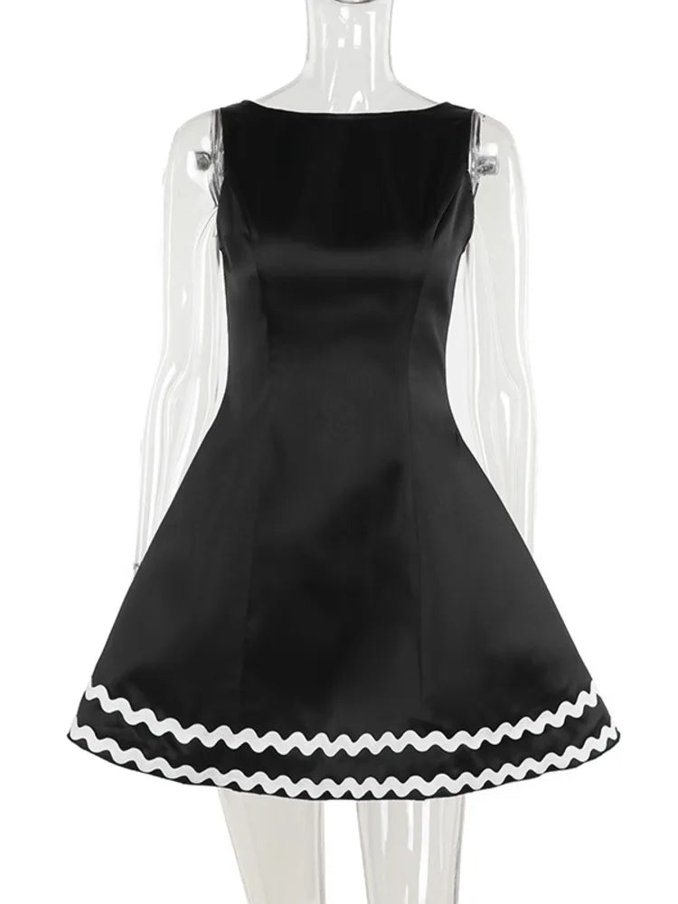 Elegant Dresses- Elegant Retro Flared Mini Dress for Cocktail Evenings- - IndioGear.com