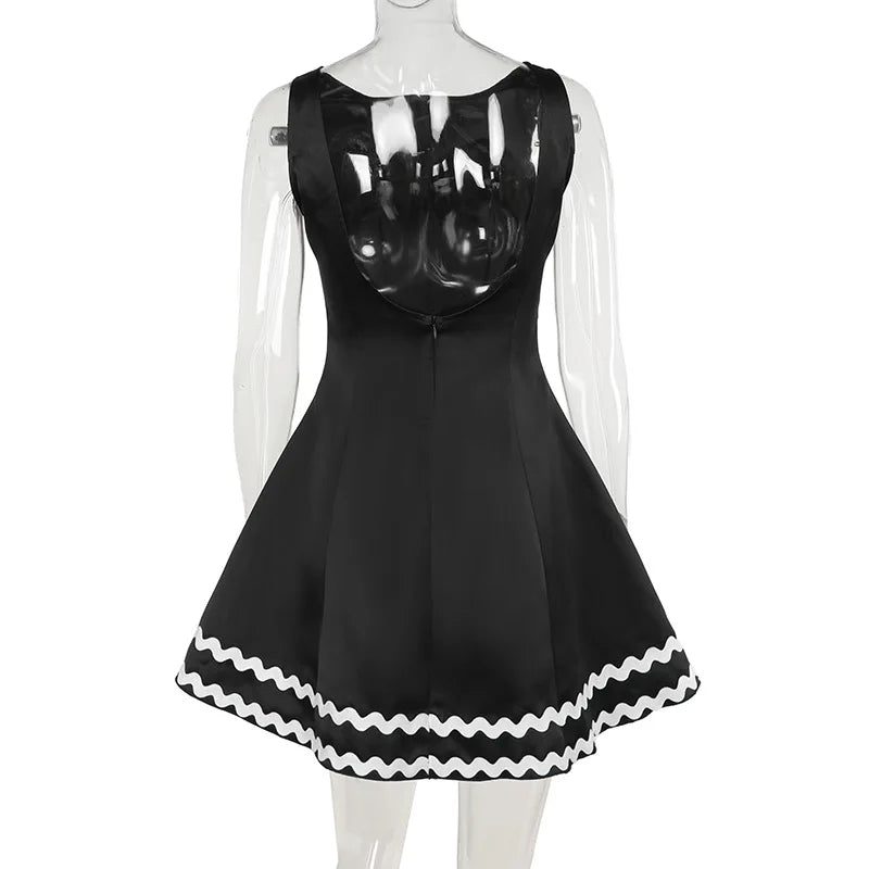 Elegant Dresses- Elegant Retro Flared Mini Dress for Cocktail Evenings- - IndioGear.com