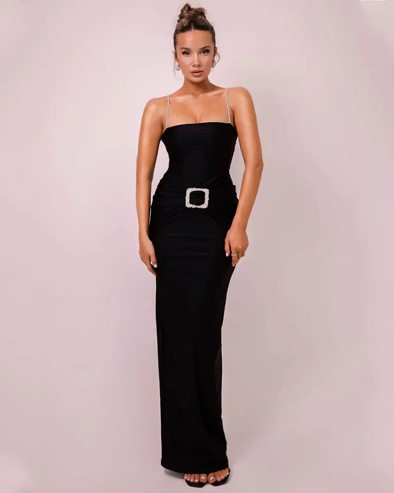 Elegant Dresses- Elegant Sheath Maxi Dress Gown for Award Ceremonies- - Chuzko Women Clothing