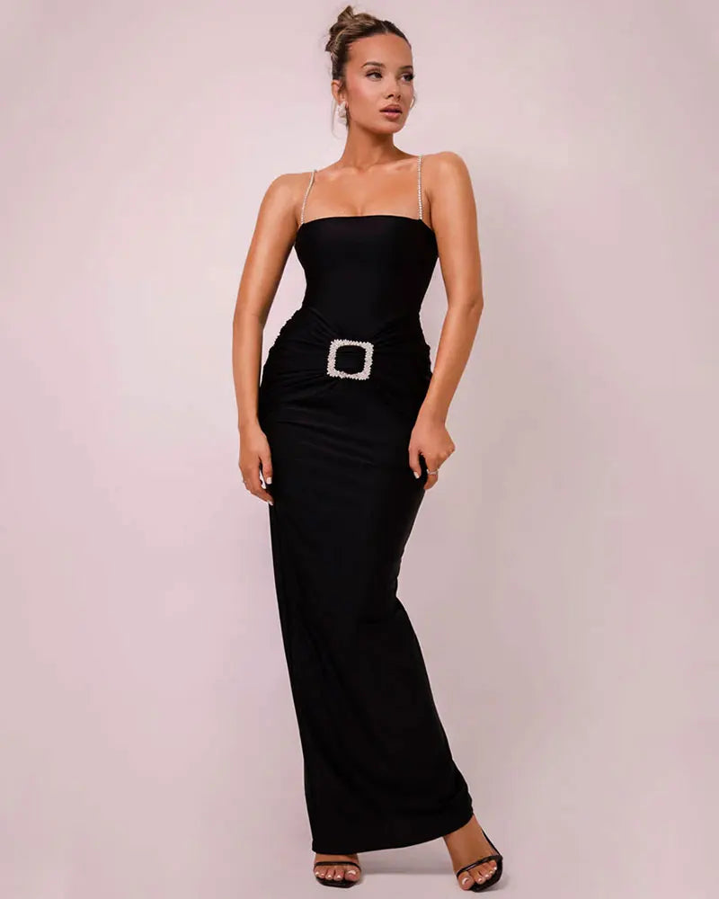 Elegant Dresses- Elegant Sheath Maxi Dress Gown for Award Ceremonies- - Chuzko Women Clothing