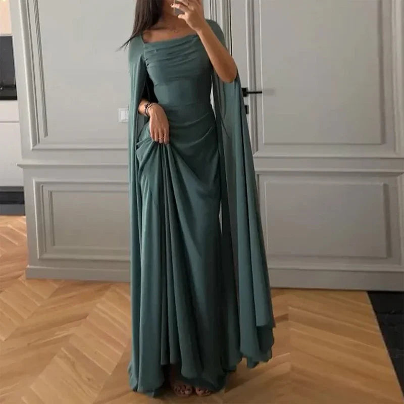 Elegant Dresses- Elegant Square Neck Gown Dress for Black-tie Events- - IndioGear.com