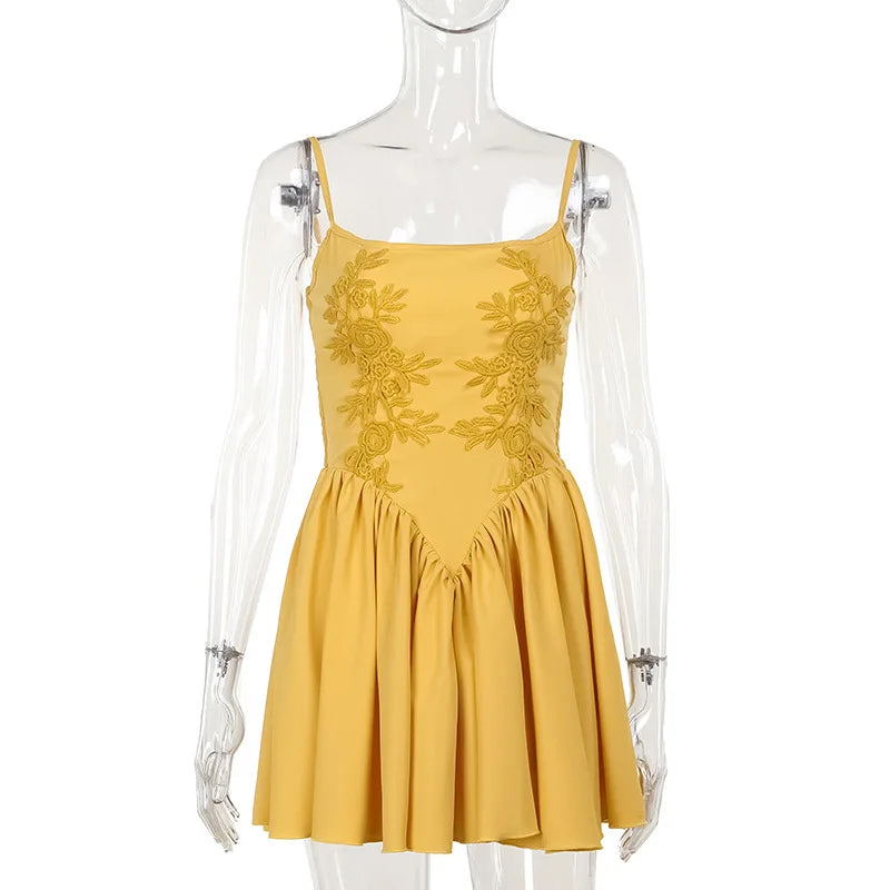 Elegant Dresses- Elegant Summer Embroidered Skater Dress- - IndioGear.com