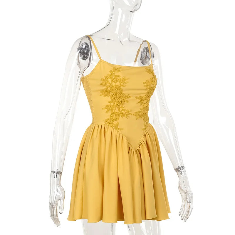 Elegant Dresses- Elegant Summer Embroidered Skater Dress- - IndioGear.com