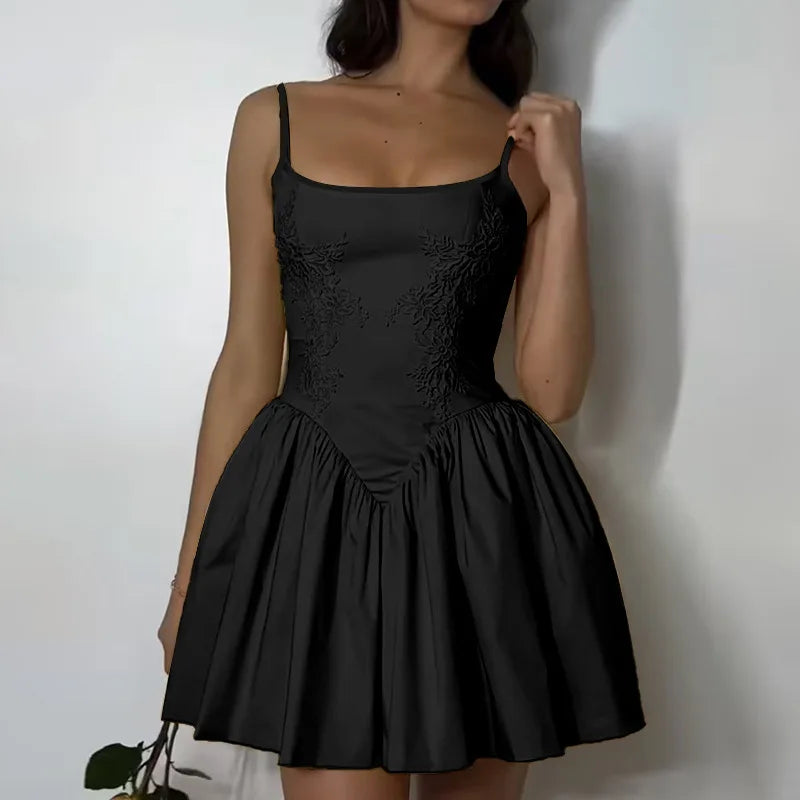 Elegant Dresses- Elegant Summer Embroidered Skater Dress- - IndioGear.com