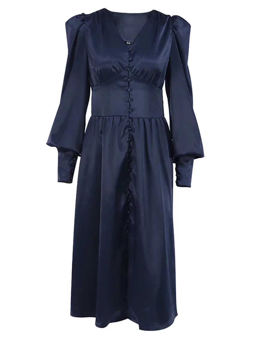 Elegant Dresses- Elegant Teal Mid-Length Dress for Evening Receptions- - IndioGear.com