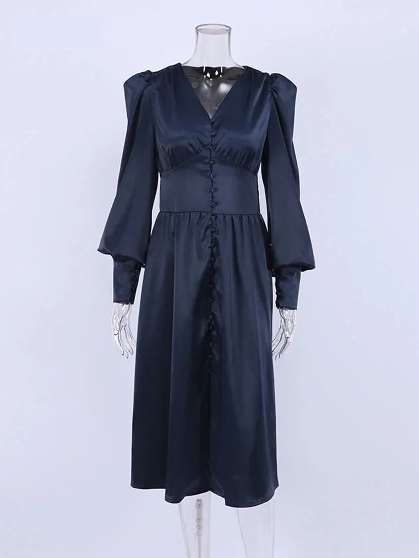 Elegant Dresses- Elegant Teal Mid-Length Dress for Evening Receptions- - IndioGear.com