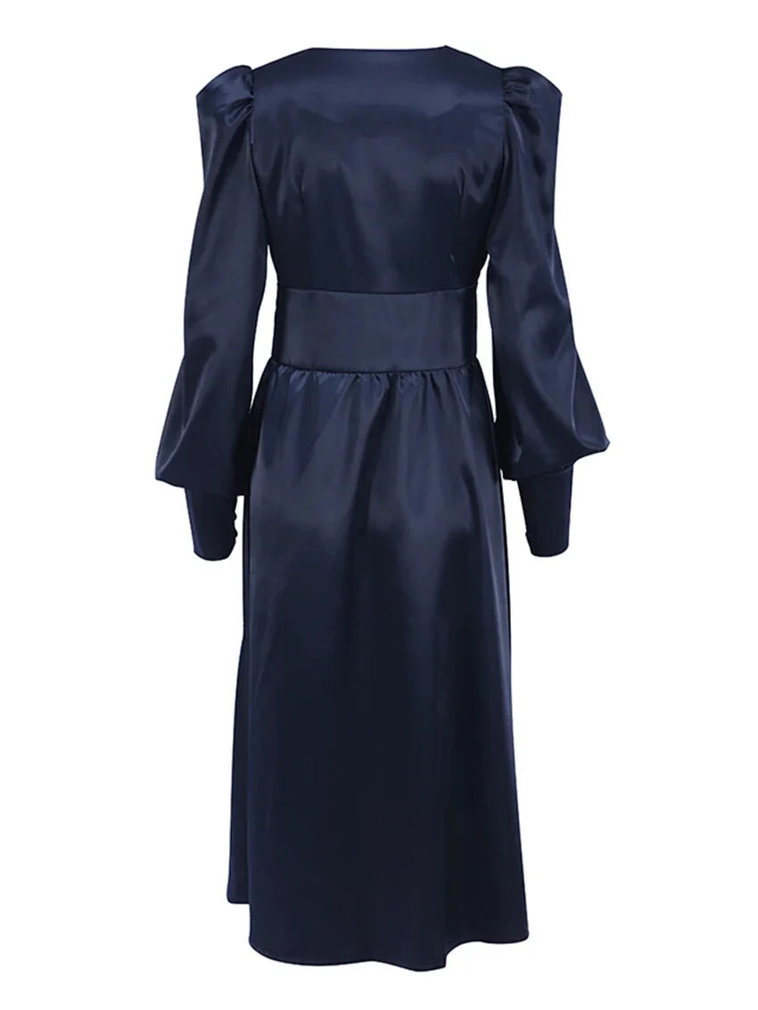 Elegant Dresses- Elegant Teal Mid-Length Dress for Evening Receptions- - IndioGear.com