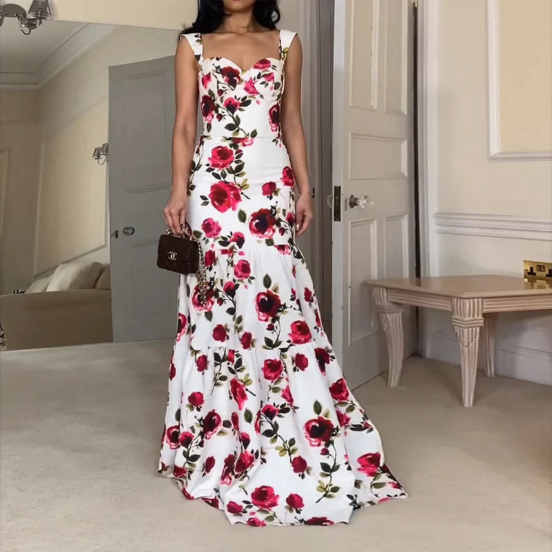 Elegant Dresses- Garden Wedding Floral Maxi Dress- - IndioGear.com