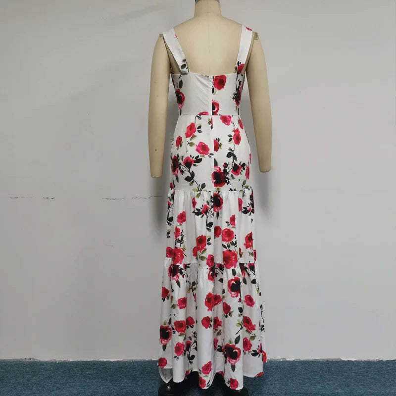 Elegant Dresses- Garden Wedding Floral Maxi Dress- - IndioGear.com