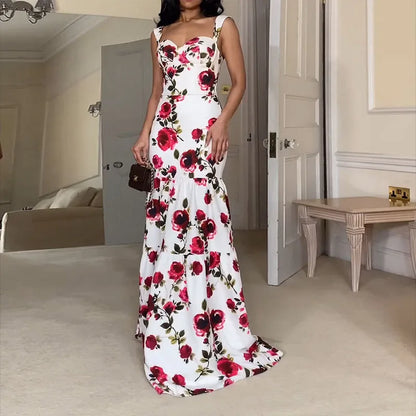 Elegant Dresses- Garden Wedding Floral Maxi Dress- - IndioGear.com