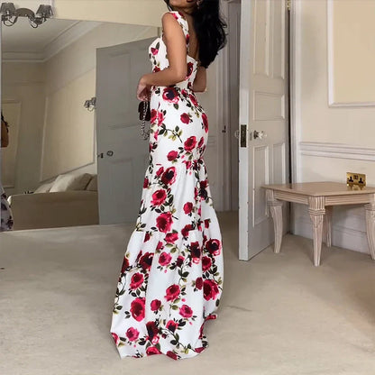 Elegant Dresses- Garden Wedding Floral Maxi Dress- - IndioGear.com