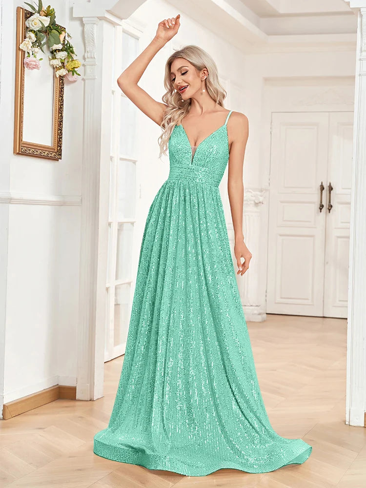 Elegant Dresses- Luxe Sequin Gown for High-End Events - Dress for Prom- - Chuzko Women Clothing