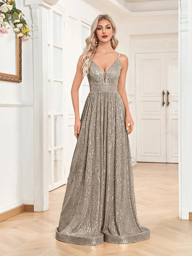 Elegant Dresses- Luxe Sequin Gown for High-End Events - Dress for Prom- - Chuzko Women Clothing