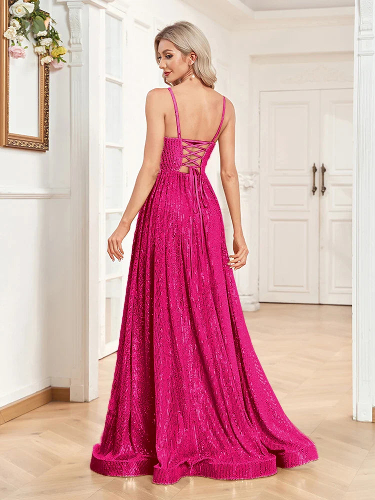 Elegant Dresses- Luxe Sequin Gown for High-End Events - Dress for Prom- - Chuzko Women Clothing