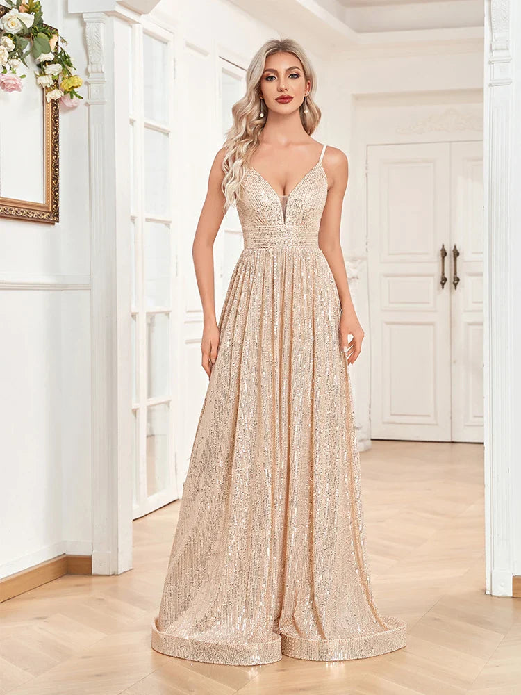 Elegant Dresses- Luxe Sequin Gown for High-End Events - Dress for Prom- - Chuzko Women Clothing