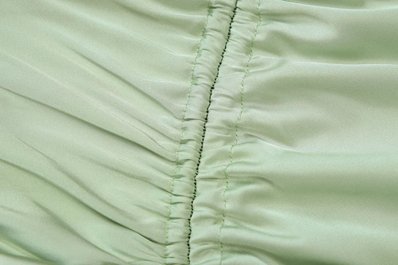 Elegant Dresses- Green Strapless Satin Dress- - IndioGear