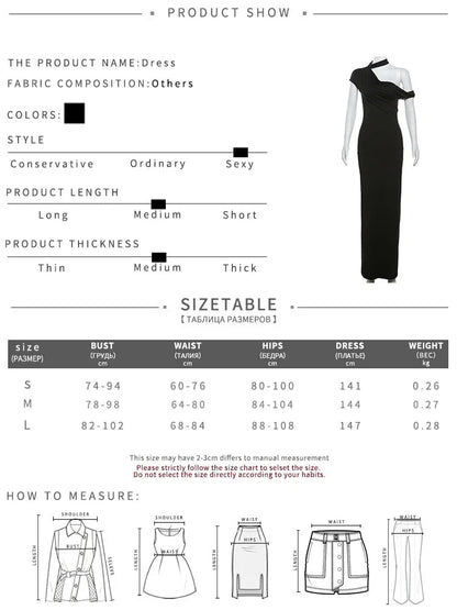 Elegant Dresses- One-Shoulder Choker Evening Dress Sheath Gown- - Chuzko Women Clothing