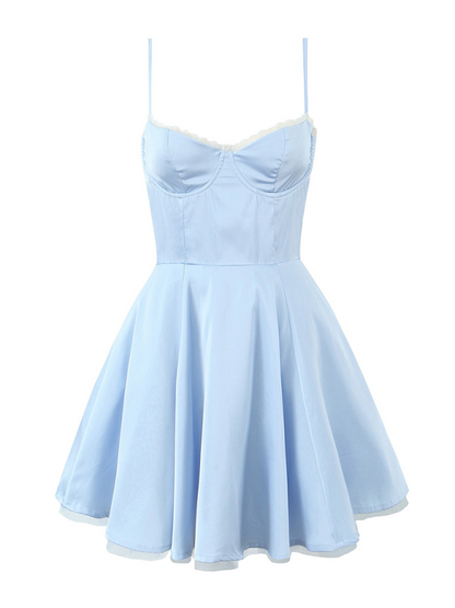 Elegant Dresses- Prom Fairy-Tale Tulle Puff Dress for Women- Clear blue- IndioGear.com