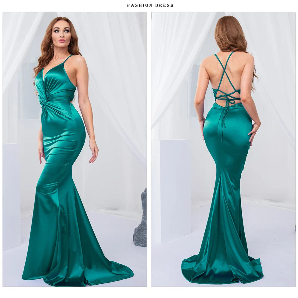 Elegant Dresses- Prom Vibrant Blue Sweep Train Gown - Mermaid Dress for Gala Nights- - IndioGear.com