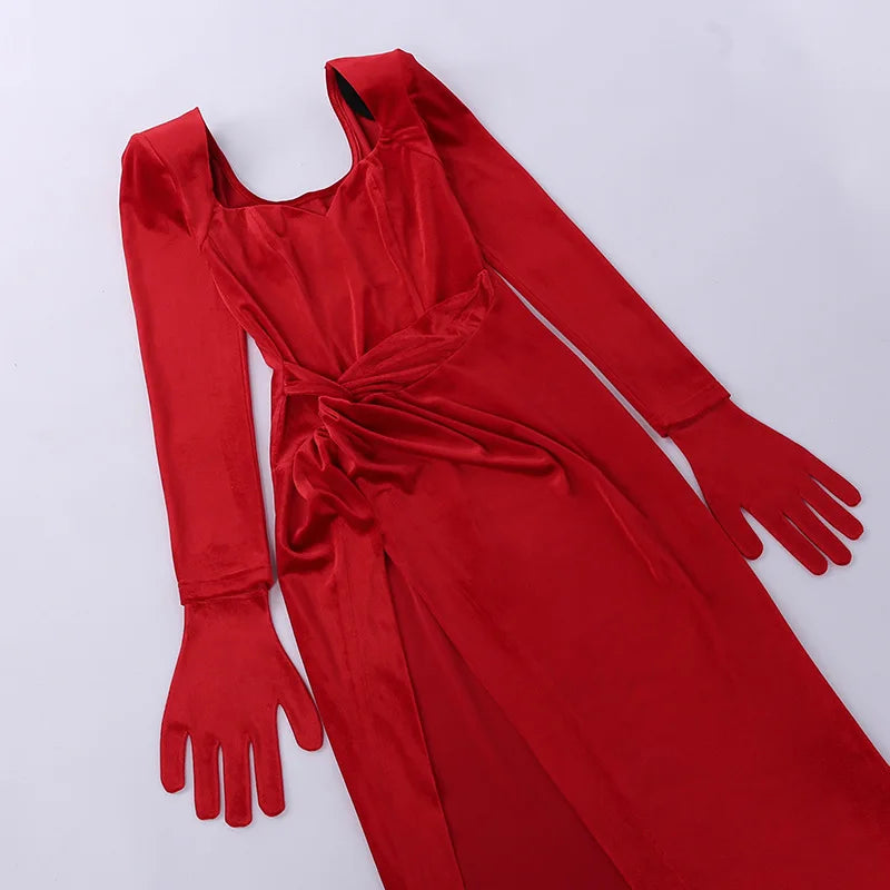 Elegant Dresses- Velvet Gown Evening Dress for Winter Galas- - IndioGear.com