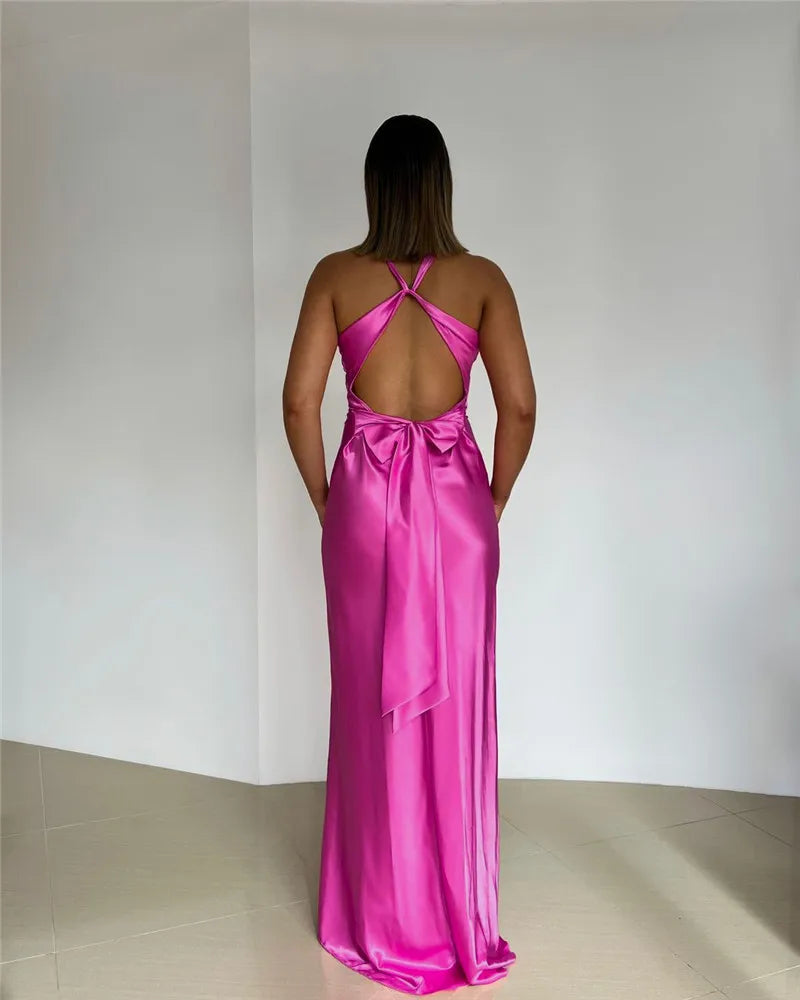 Elegant Dresses- Women Elegant Satin Evening Gown for Weddings- - IndioGear.com