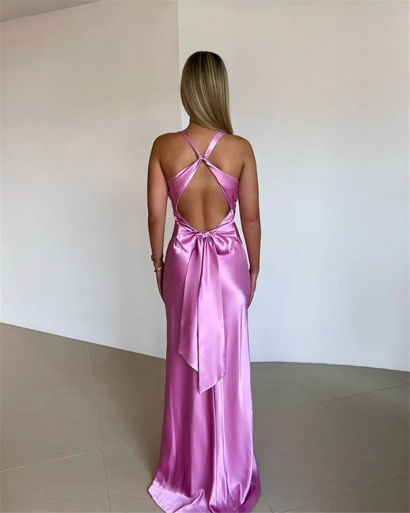 Elegant Dresses- Women Elegant Satin Evening Gown for Weddings- - IndioGear.com