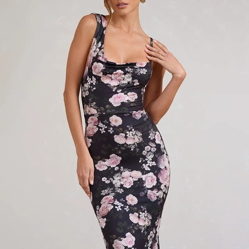 Elegant Dresses- Women's Elegant One-Shoulder Maxi Dress for Evening Galas- - Chuzko Women Clothing