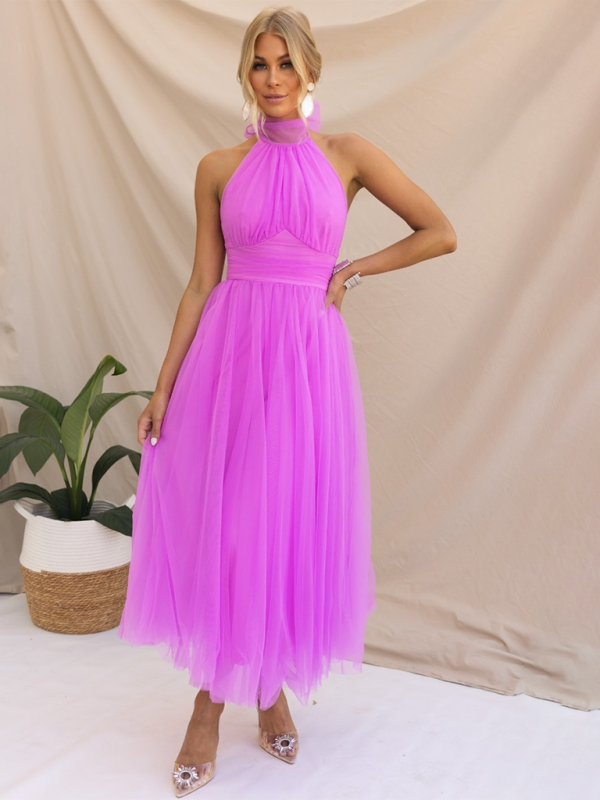 Elegant Dresses- Women's Fit & Flare Tulle Dress for Wedding Receptions- - IndioGear Fashion and Gear