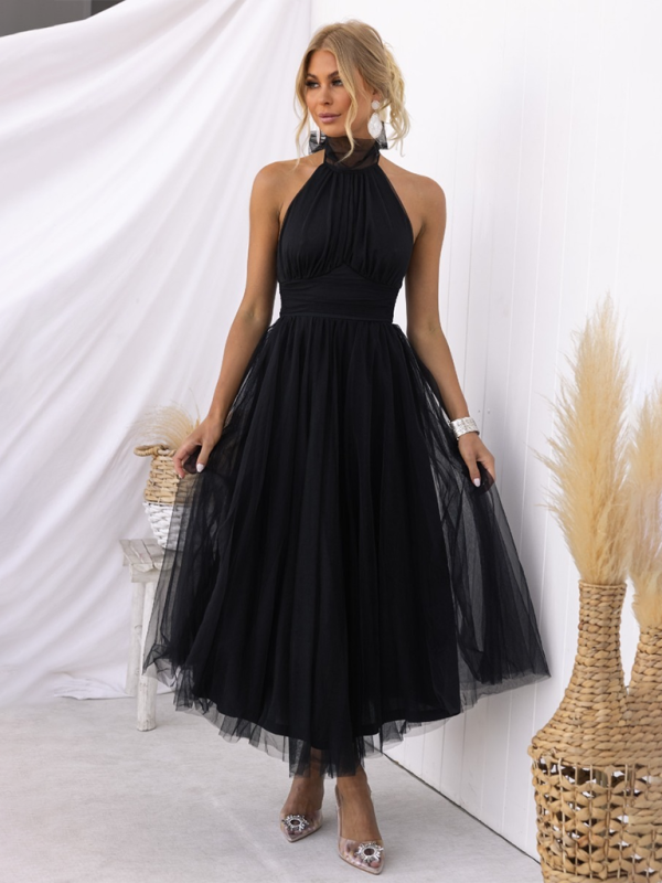 Elegant Dresses- Women's Fit & Flare Tulle Dress for Wedding Receptions- - IndioGear Fashion and Gear