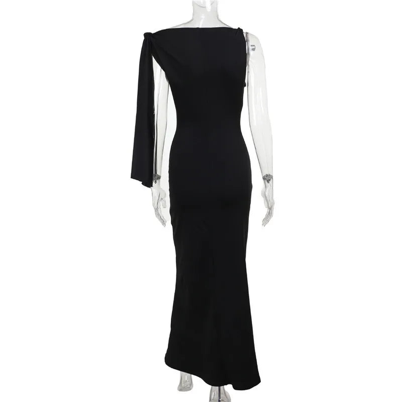 Elegant Dresses- Women's Mermaid Cocktail Dress with Knot Side Flare- - IndioGear Fashion and Gear