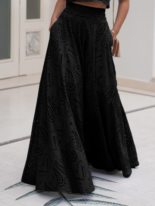 Elegant Sets- Elegant Eyelet Maxi Set Skirt & & Crop Top- - IndioGear.com