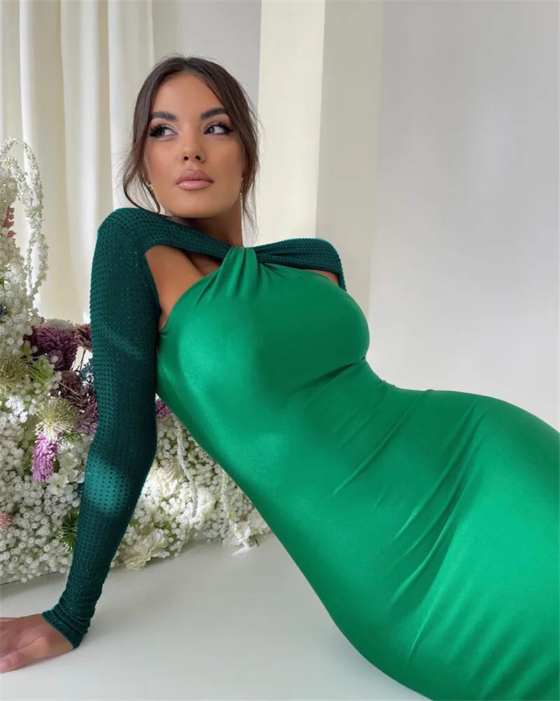 Evening Dresses- 💍 Luxe Formal: Ideal for Weddings – Long Elegant Dress- - IndioGear Women Clothing