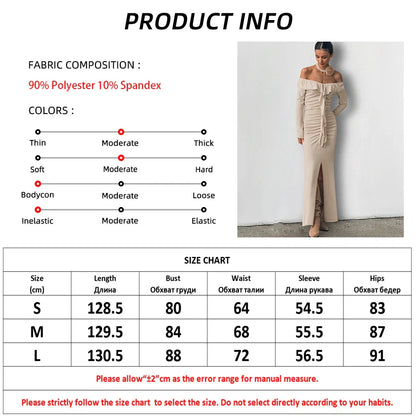 Evening Dresses- Off-Shoulder Ruffle Maxi Dress for Fall Events- - IndioGear Women Clothing