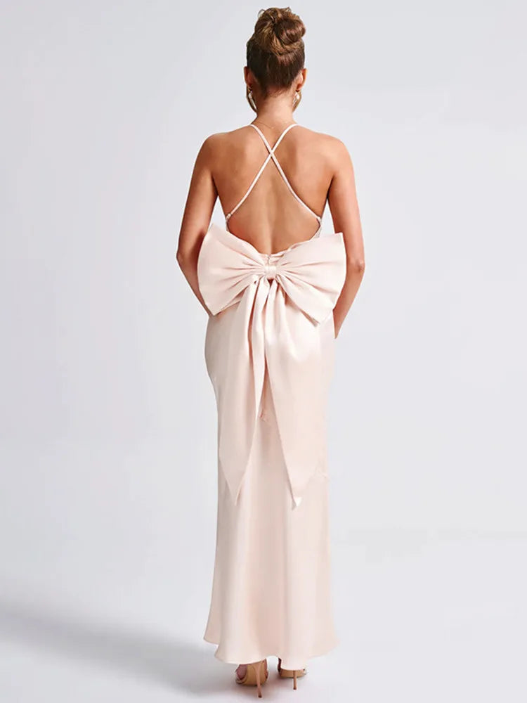 Evening Gown - Elegant Evening Bow-Back Gown