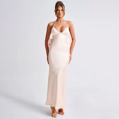 Evening Gown - Elegant Evening Bow-Back Gown